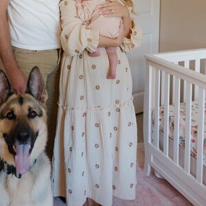Floral Embroidered Cream Dress